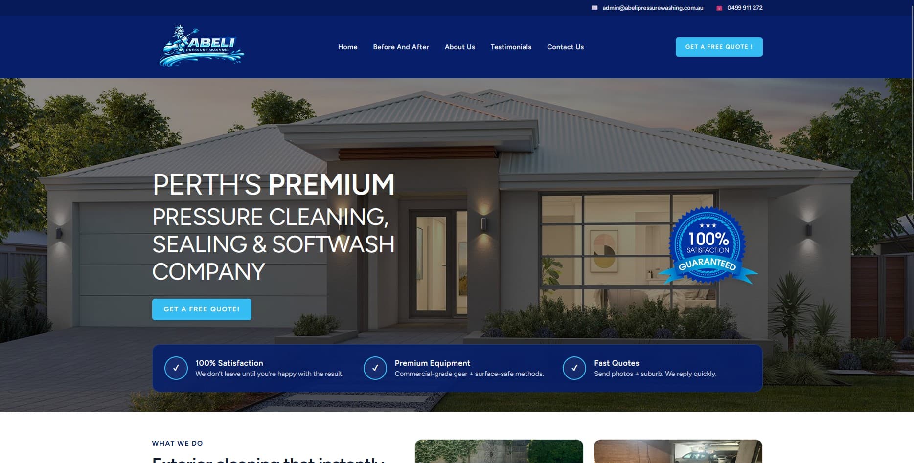 Abeli Pressure Washing: Web Development